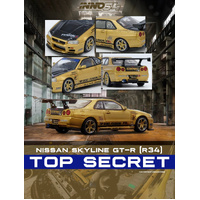 INNO 64 1:64 Top Secret Nissan R34 GT-R - Gold