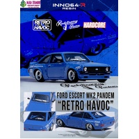 Inno 64 - FORD ESCORT MK2 PANDEM "EMOTION" RETRO HAVOC Blue - (PRE-ORDER)