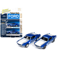 Johnny Lightning 1:64 Scale 1969 Ford Mustang Cobra Jet 428 "Platt & Payne" and 1969 Ford Mustang Cobra Jet 428 "Hubert Platt Ford Drag Team" 2 piece