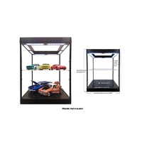Display Case Black LED Rotary with Adjustable Shelves