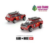 Kaido House x Mini GT 1/64 Datsun KAIDO 510 Wagon Kaido GT Surf Safari RS V2 – Red – Limited Edition