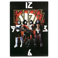 KISS BAND IMAGE GLASS CLOCK