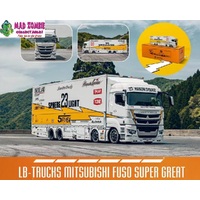 GCD 1/64 Scale - Liberty Walk LB-Trucks Mitsubishi Fuso Super Great Transporter Sphere – White