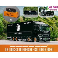 GCD 1/64 Scale - Liberty Walk LB-Trucks Mitsubishi Fuso Super Great Transporter Athlete – Black