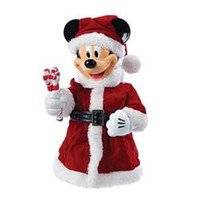 Disney Santa Mickey Mouse with Bendable Arms 10-Inch Tabletop Piece Statue