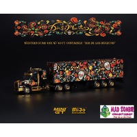 Mini GT 1:64 Mijo Exclusive Western Star 49X with 40 Ft Container Day Of The Dead “Dias De Los Muertos” 2022 Limited Edition