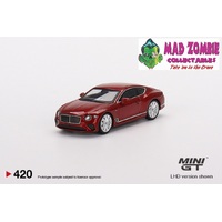 Mini GT 1:64 Scale -  Bentley Continental GT Speed 2022 Candy Red