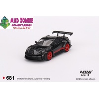 Mini GT 1/64 - Porsche 911 (992) GT3 RS Black with Pyro Red