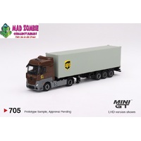 Mini GT 1/64 - Mercedes-Benz Actros  with 40 Ft Container  " UPS Europe"