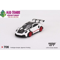 Mini GT 1/64 - Porsche 911 (992) GT3 RS Weissach Package White with Pyro Red