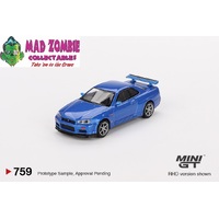 Mini GT 1/64 - Nissan Skyline GT-R (R34) V-Spec Bayside Blue