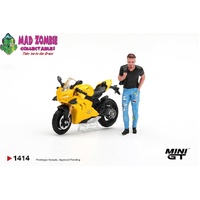 Mini GT 1/64 - Ducati Panigale V4 S Giallo with figure - (PRE-ORDER)