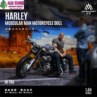 MoreArt 1/64 Scale - Harley-Davidson and Muscle Guy Motorcycle Figure (Resin Model) - (PRE-ORDER)