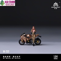 MoreArt 1/64 Scale - Kawasaki Golden 63 Camouflage Uniform Blonde Girl Motorcycle Figure (Resin Model) - (PRE-ORDER)