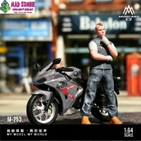 MoreArt 1/64 Scale - Air Force Grey Motorcycle Doll Set (Resin Model) - (PRE-ORDER)
