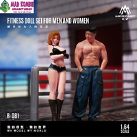 MoreArt 1/64 Scale - Fitness Male and Female Doll Set (Resin Model) - (PRE-ORDER)