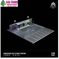 MoreArt 1/64 Scale - Bus Station Road Scene Diorama with Parking Lot - (PRE-ORDER)