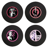 PINK SET OF 4 VINYL COASTERS