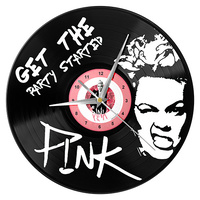 Pink Vinyl Record Wall Clock