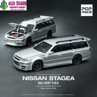 Pop Race 1:64 Scale - Nissan Stagea Silver