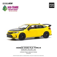 Pop Race 1/64 Scale - HONDA CIVIC FL5 TYPE-R SUNLIGHT YELLOW
