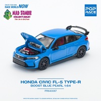 Pop Race 1/64 Scale - Honda Civic FL5 Boost Blue Pearl