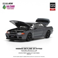 Pop Race 1/64 Scale - NISSAN GT-R R32 GUN GREY METALLIC