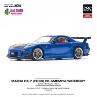 Pop Race 1/64 Scale - MAZDA RX-7 (FD3S) RE-AMEMIYA WIDEBODY METALLIC BLUE