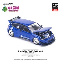 Pop Race 1/64 Scale - PANDEM CIVIC EG6 v1.5 METALLIC BLUE