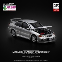 Pop Race 1/64 Scale - MITSUBISHI LANCER EVOLUTION IV STEEL SILVER