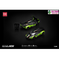 Pop Race 1/64 Scale -  LAMBORGHINI HURACAN STO (LP640-2) 10 ANNIVERSARIO - GREEN/BLACK - PRE-ORDER