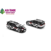 Pop Race 1/64 Scale - NISSAN STAGEA SIM0N'S GARAGE #62 BLACK (PRE-ORDER)