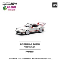 Pop Race 1/64 Scale - SINGER DLS TURBO (TRACK) WHITE - PRE-ORDER