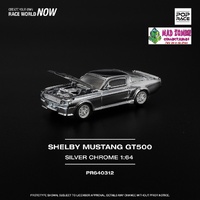 Pop Race 1/64 Scale - SHELBY MUSTANG GT500 - SILVER CHROME - PRE-ORDER