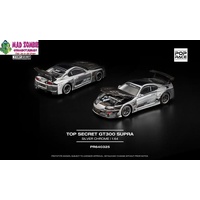 Pop Race 1/64 - TOP SECRET GT300 SUPRA - SILVER CHROME -  PRE-ORDER