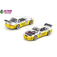 Pop Race 1/64 - PANDEM SILVIA S13 2020 D1 LIGHTS YELLOW/WHITE - PRE-ORDER