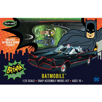 1:25 Batman 1966 Batmobile Snap-Assembly Model Kit with Batman & Robin Figures
