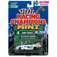 Racing Champions Mint 1/64 -  John Force 2022 BlueDEF Platinum Chevrolet Camaro SS NHRA Funny Car – Green/White