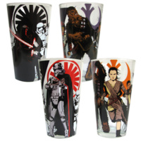 Star Wars Heroes And Villains 16 oz. Clear Pint Glass 4-Pack