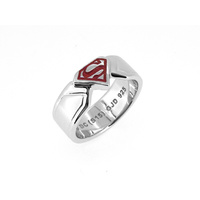 DC Comics - Superman Stirling Silver Ring & Enamel Ring Size Q