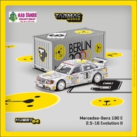 Tarmac Works 1:64 Hobby 64 - Mercedes-Benz 190 E 2.5-16 Evolution II Macau Guia Race 1992 K.Ludwig W/ Container