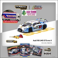 Tarmac Works Hobby 64 - Audi R8 LMS GT3 evo II Macau GT Cup - FIA GT World Cup 2024 Uno Racing James Yu Model Car + Trading Cards Combo - (PRE-ORDER)