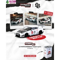 Tarmac Works Hobby 64 - NISSAN GT-R R35 type 2 White - (PRE-ORDER)