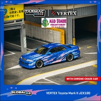 Tarmac Works Global 64 - VERTEX Toyota Mark II JZX100 Blue Metallic - (PRE-ORDER)