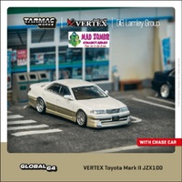 Tarmac Works Global 64 1/64 Scale - VERTEX Toyota Mark II JZX100 White Metallic Lamley Special Edition