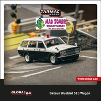 Tarmac Works Global 64 - Datsun Bluebird 510 Wagon Japan Police Car