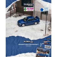 Tarmac Works Global 64 - Mitsubishi Lancer GSR Evolution II Blue (Possible Chase Supplied) - (PRE-ORDER)