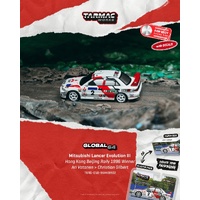 Tarmac Works Global 64 - Mitsubishi Lancer Evolution III Hong Kong Beijing Rally 1996 Winner Ari Vatanen / Christian Gilbert - (PRE-ORDER)