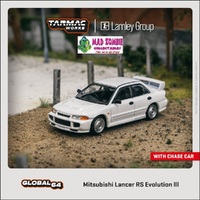 Tarmac Works Global 64 1/64 Scale - Mitsubishi Lancer RS Evolution III White Lamley Special Edition (PRE-ORDER)