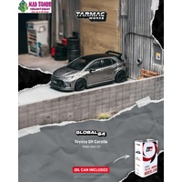 Tarmac Works Global 64 - Toyota GR Corolla Grey With Metal Oil Can Packaging - (PRE-ORDER)